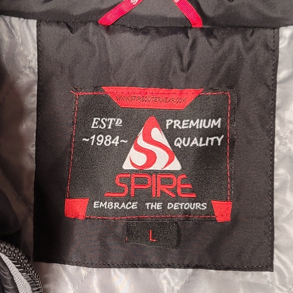 Spire by Galaxy Men's Heavyweight Puffer Jacket with Detachable Hood - Picture 5 of 5